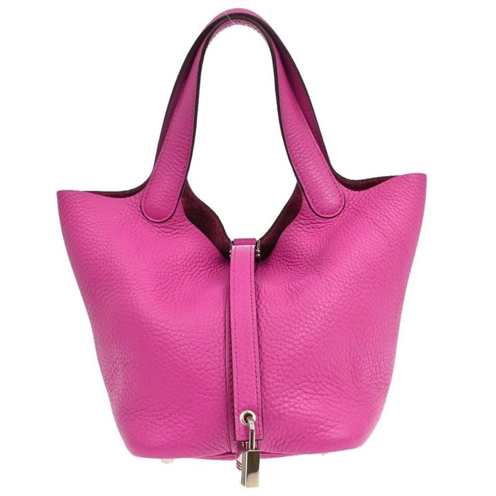 Hermes Picotin Lock Clemence Pink Leather Handbag
